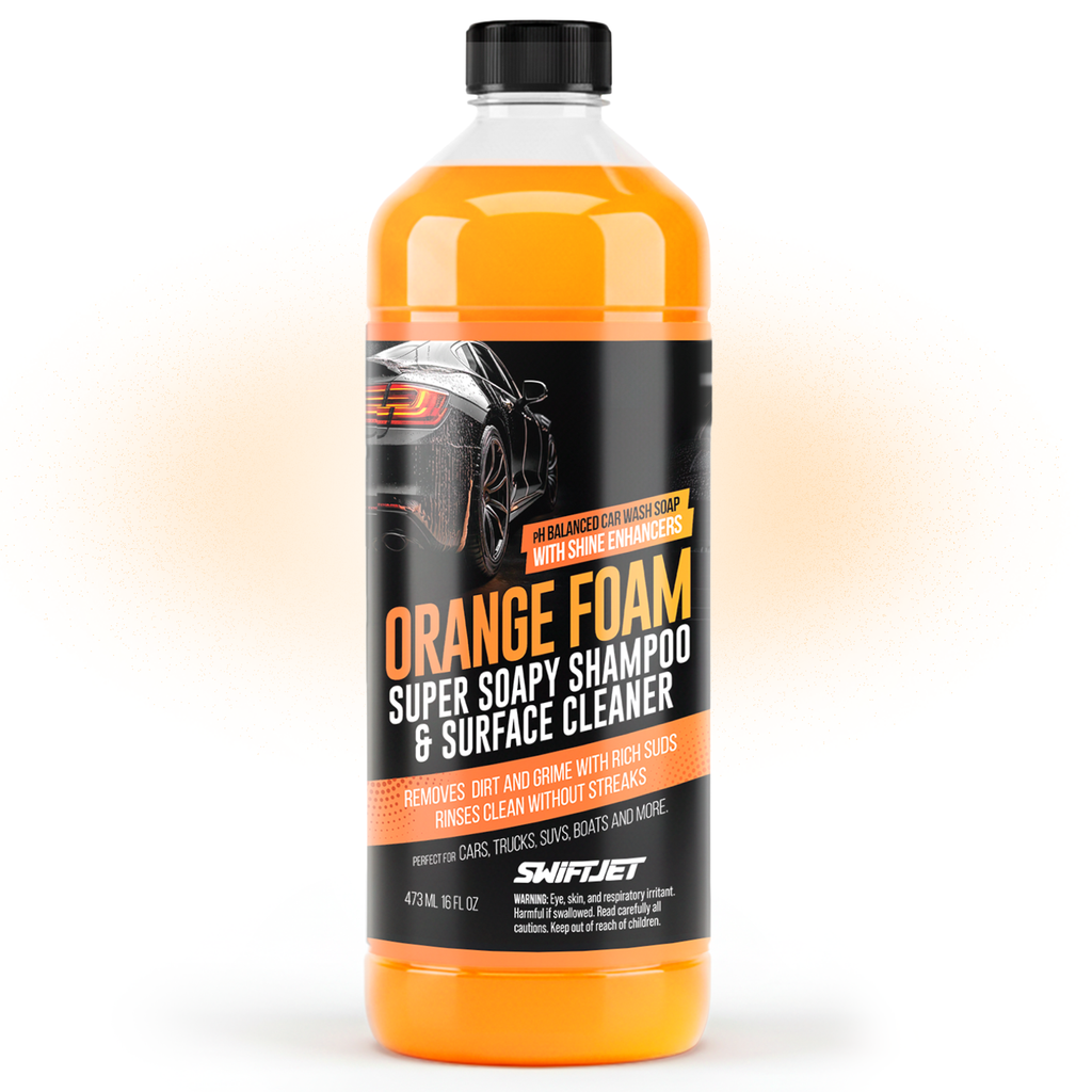 16oz Orange Foam Car Wash Soap – pH Balanced Citrus Vehicle Shampoo